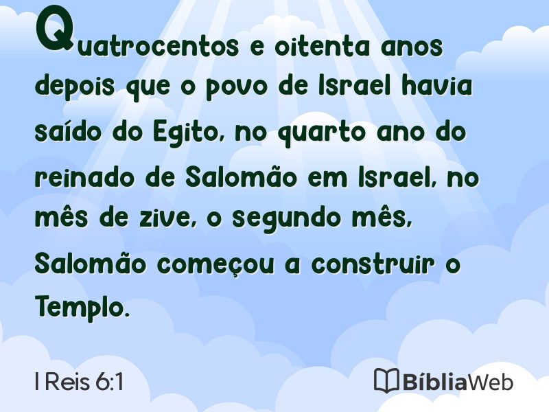 I Reis 6:1 em imagem para compartilhar