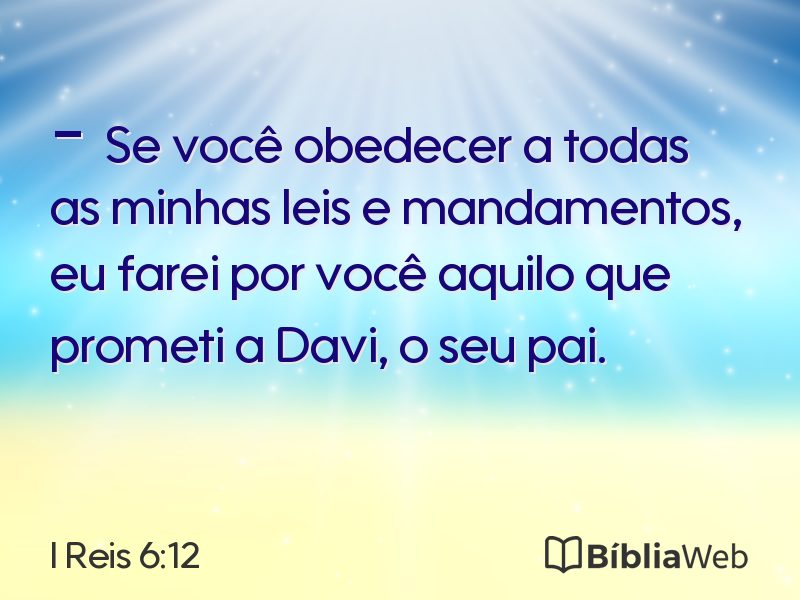 I Reis 6:12 em imagem para compartilhar