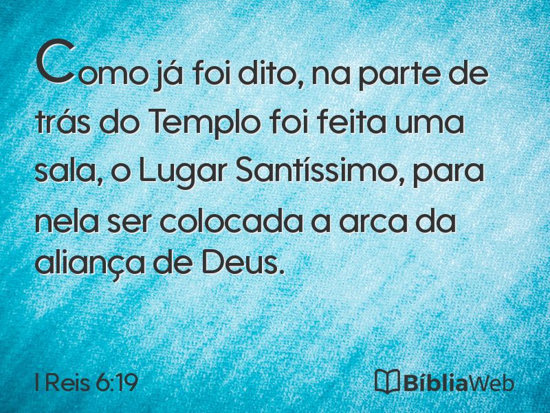 I Reis 6:19 em imagem para compartilhar