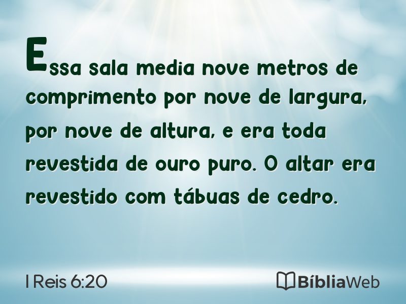 I Reis 6:20 em imagem para compartilhar