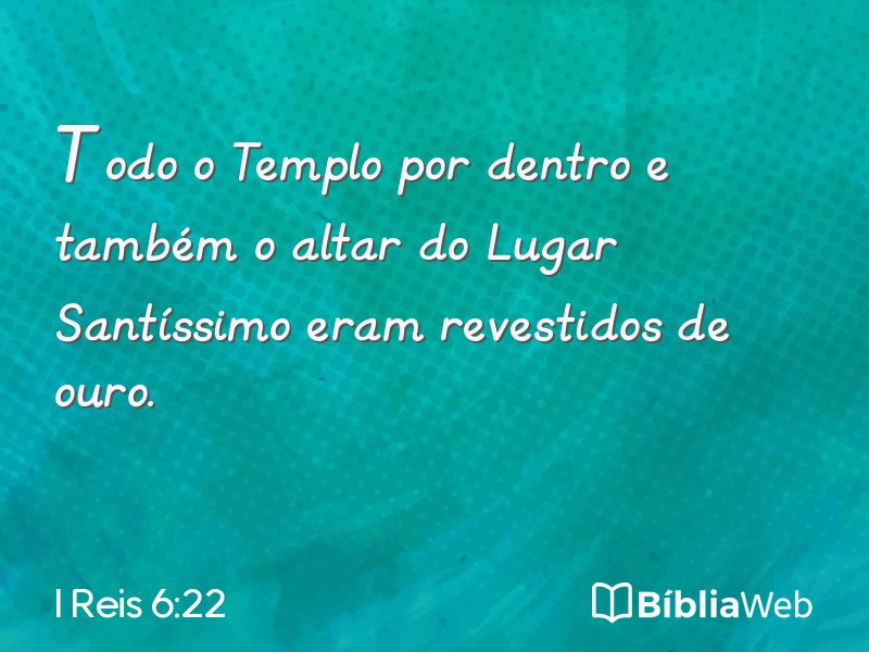 I Reis 6:22 em imagem para compartilhar