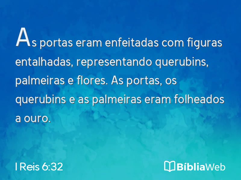 I Reis 6:32 em imagem para compartilhar