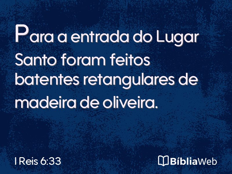 I Reis 6:33 em imagem para compartilhar