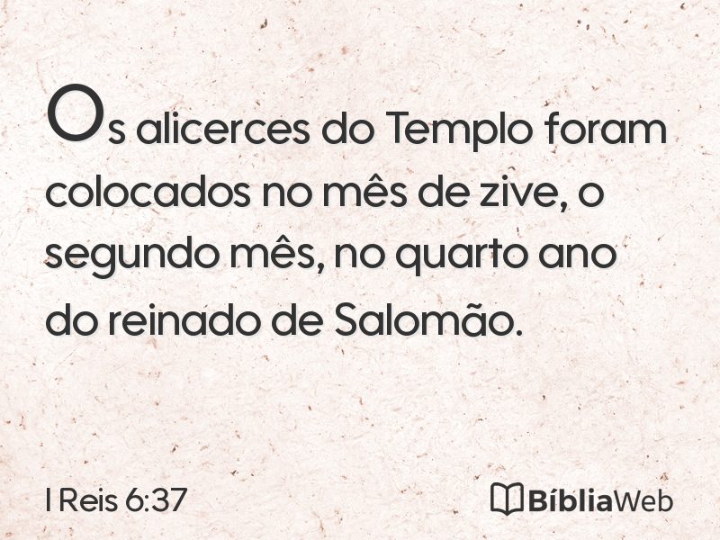I Reis 6:37 em imagem para compartilhar