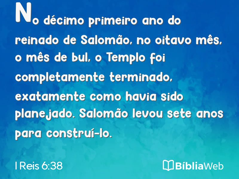 I Reis 6:38 em imagem para compartilhar
