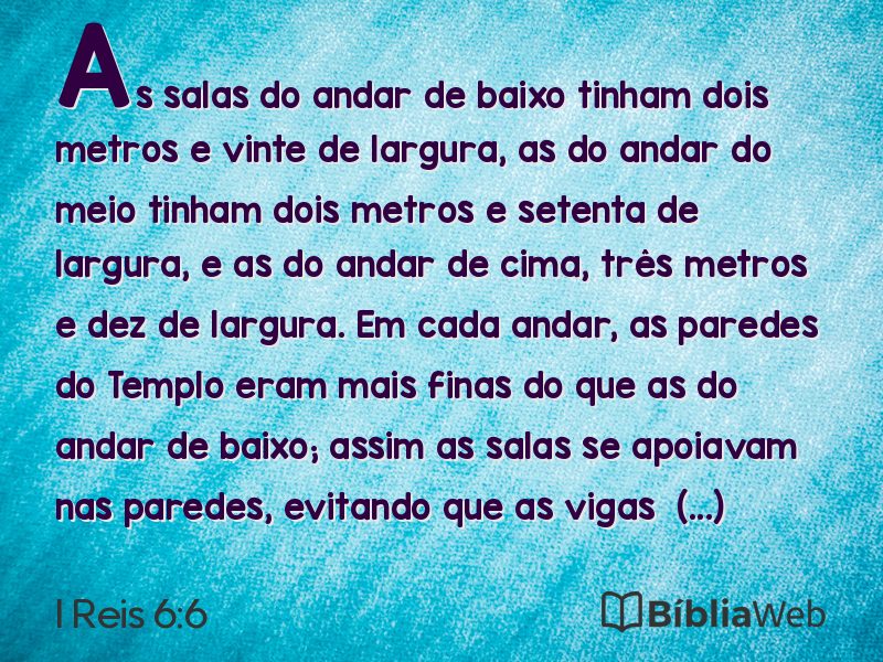 I Reis 6:6 em imagem para compartilhar