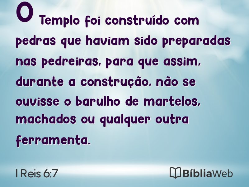 I Reis 6:7 em imagem para compartilhar