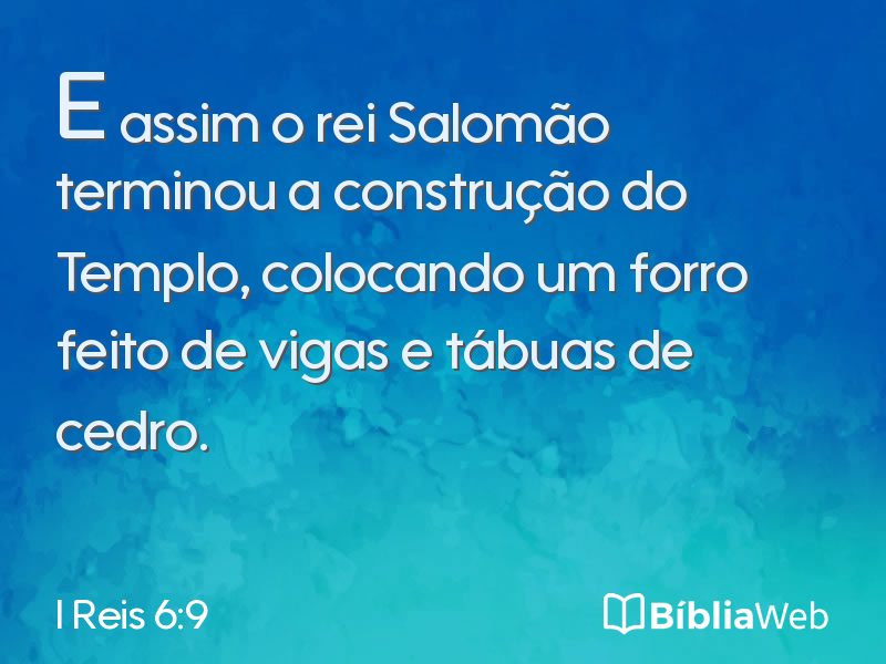 I Reis 6:9 em imagem para compartilhar