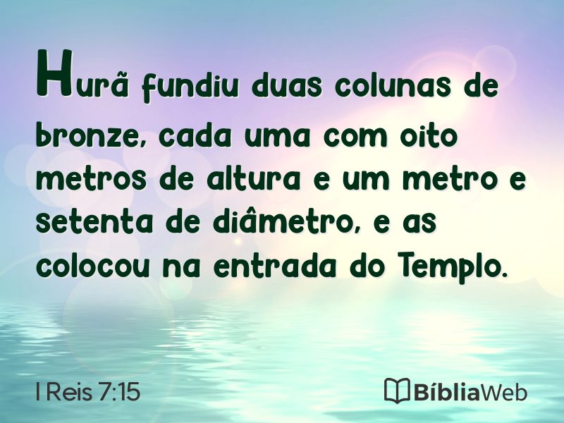 I Reis 7:15 em imagem para compartilhar
