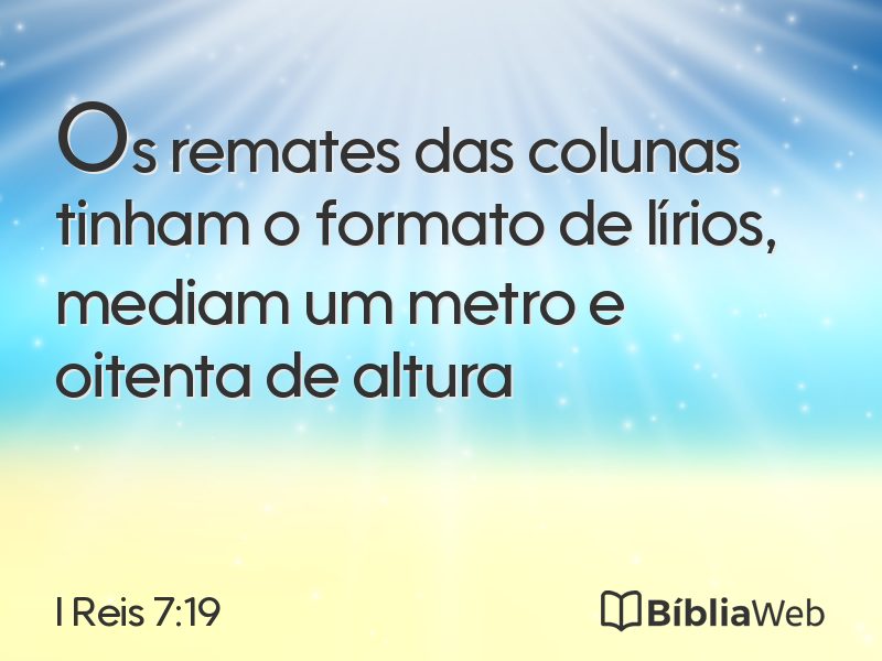 I Reis 7:19 em imagem para compartilhar