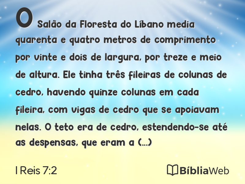 I Reis 7:2 em imagem para compartilhar