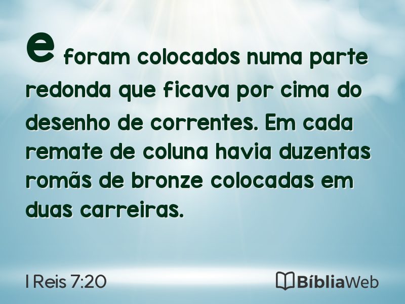 I Reis 7:20 em imagem para compartilhar