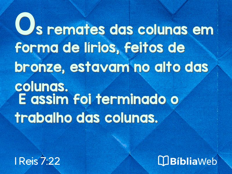 I Reis 7:22 em imagem para compartilhar