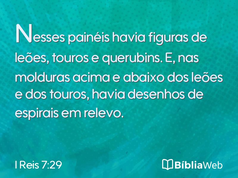 I Reis 7:29 em imagem para compartilhar