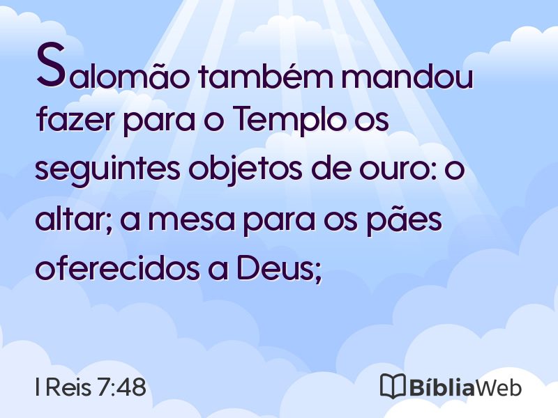 I Reis 7:48 em imagem para compartilhar