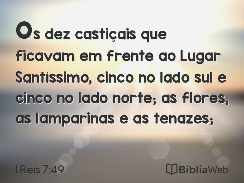 I Reis 7:49 em imagem para compartilhar