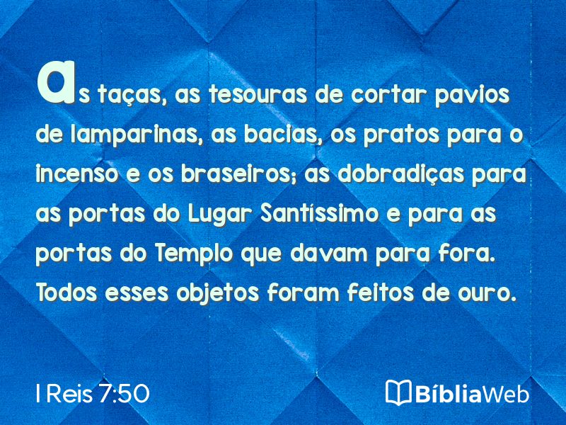 I Reis 7:50 em imagem para compartilhar
