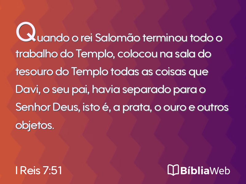 I Reis 7:51 em imagem para compartilhar