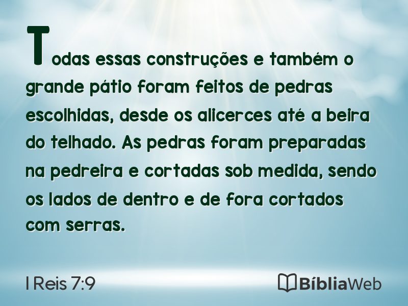 I Reis 7:9 em imagem para compartilhar