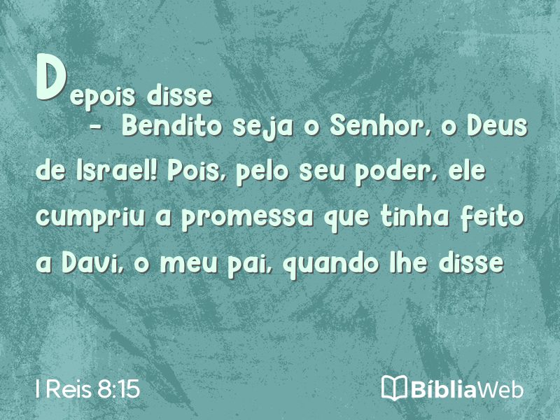 I Reis 8:15 em imagem para compartilhar