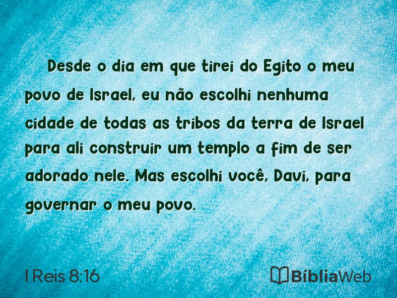 I Reis 8:16 em imagem para compartilhar
