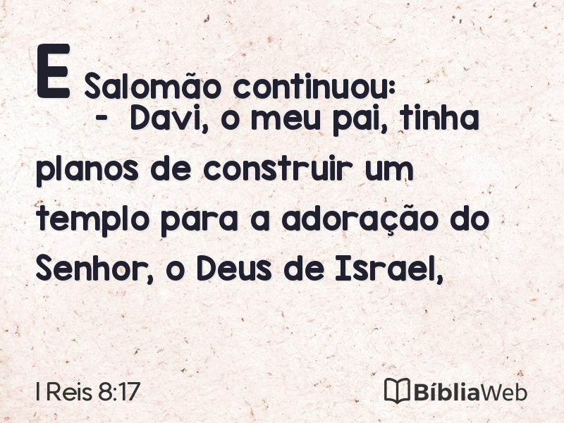 I Reis 8:17 em imagem para compartilhar