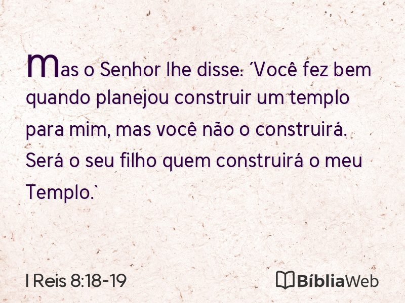 I Reis 8:18-19 em imagem para compartilhar