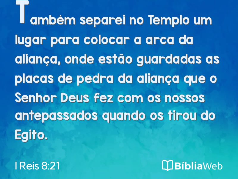 I Reis 8:21 em imagem para compartilhar