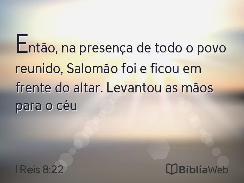 I Reis 8:22 em imagem para compartilhar