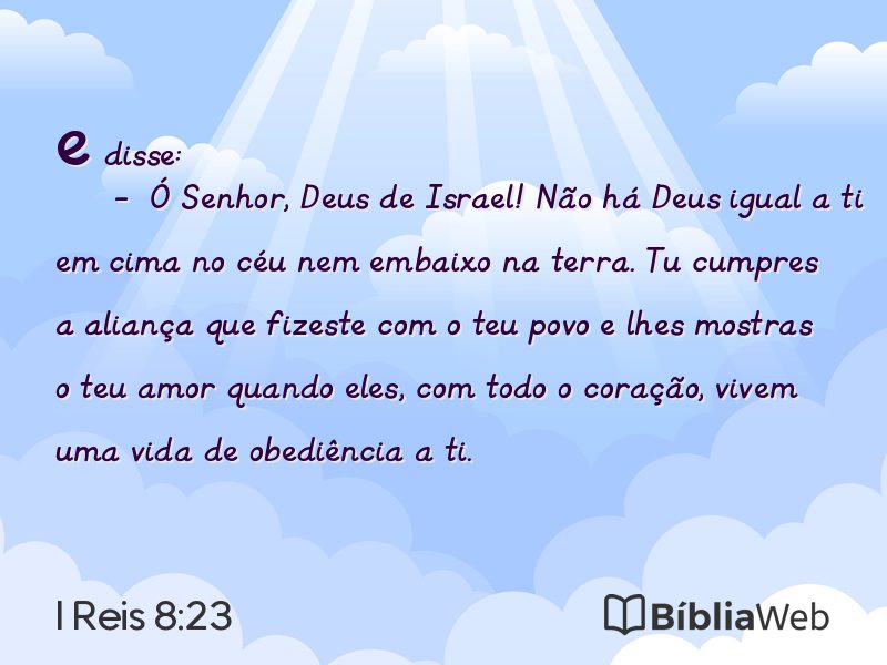 I Reis 8:23 em imagem para compartilhar