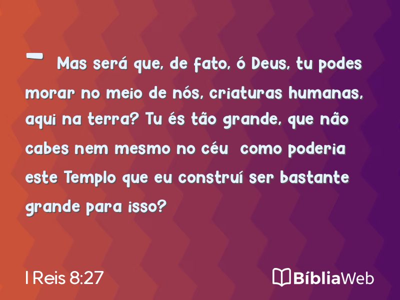 I Reis 8:27 em imagem para compartilhar