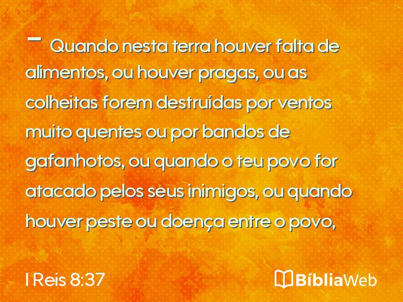 I Reis 8:37 em imagem para compartilhar