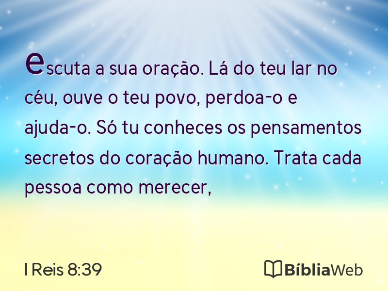 I Reis 8:39 em imagem para compartilhar