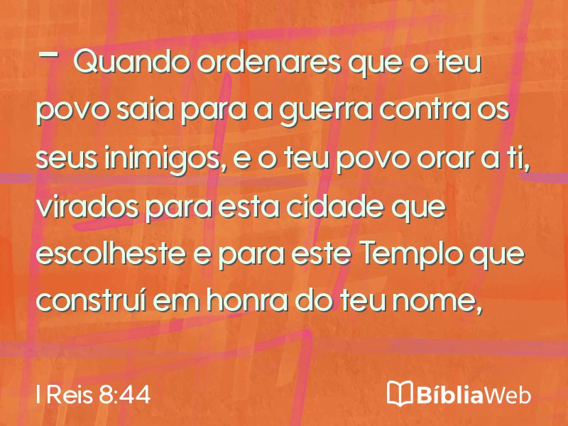 I Reis 8:44 em imagem para compartilhar