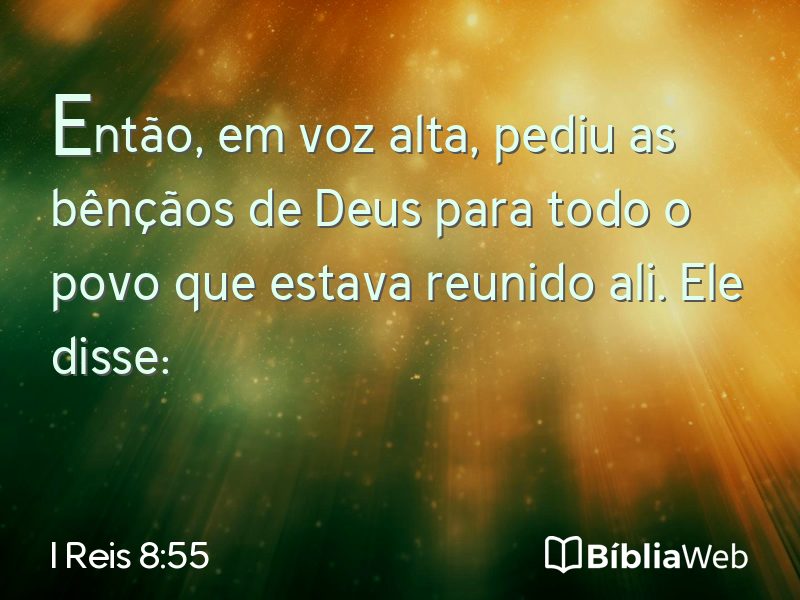 I Reis 8:55 em imagem para compartilhar