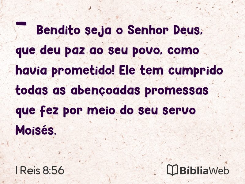I Reis 8:56 em imagem para compartilhar