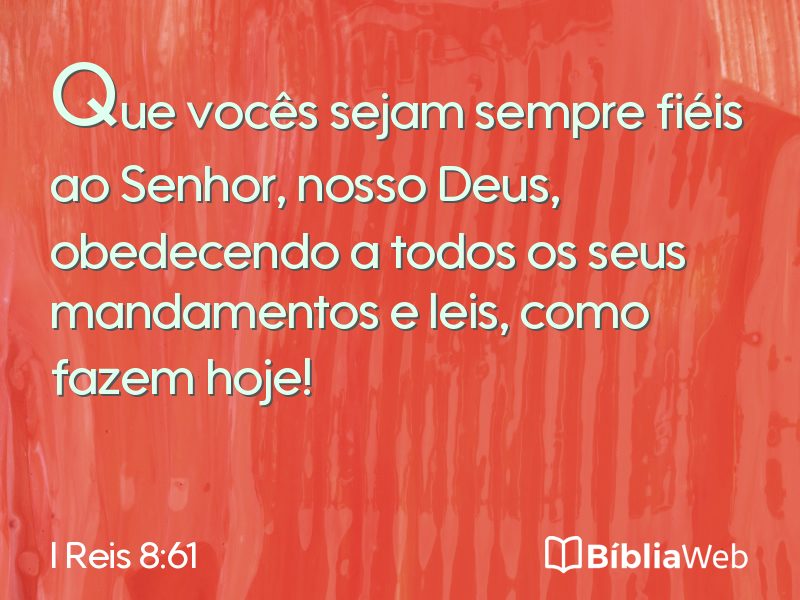 I Reis 8:61 em imagem para compartilhar