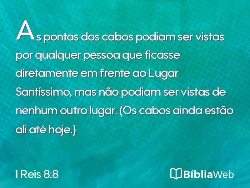 I Reis 8:8 em imagem para compartilhar