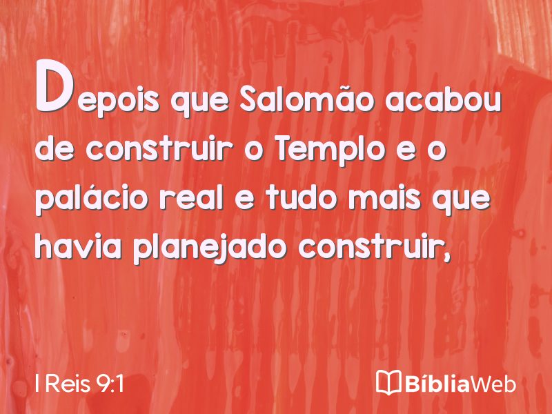 I Reis 9:1 em imagem para compartilhar