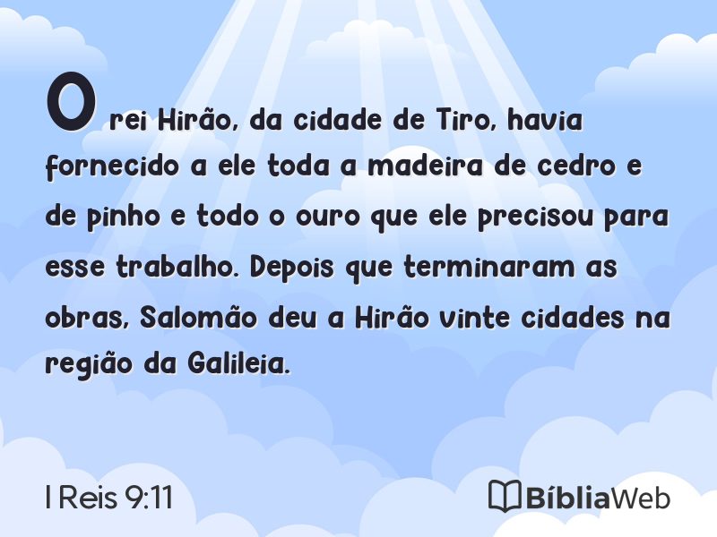 I Reis 9:11 em imagem para compartilhar