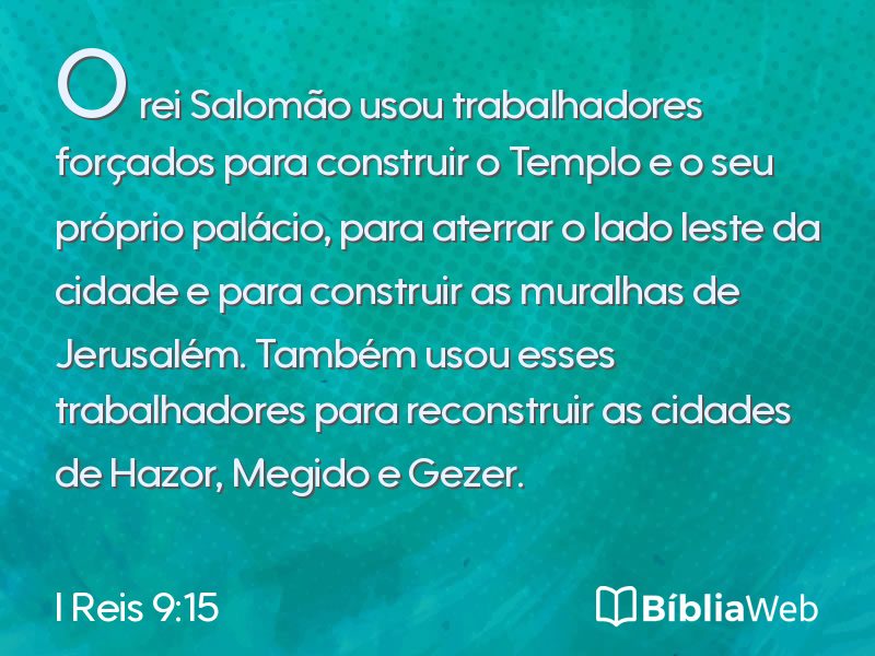 I Reis 9:15 em imagem para compartilhar