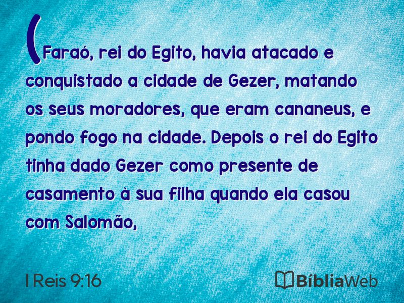 I Reis 9:16 em imagem para compartilhar