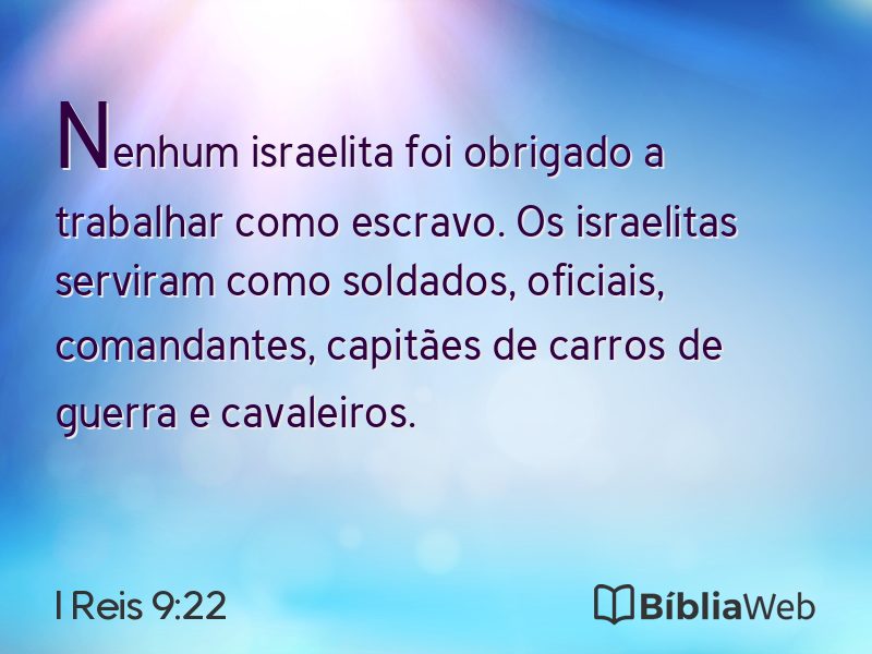 I Reis 9:22 em imagem para compartilhar