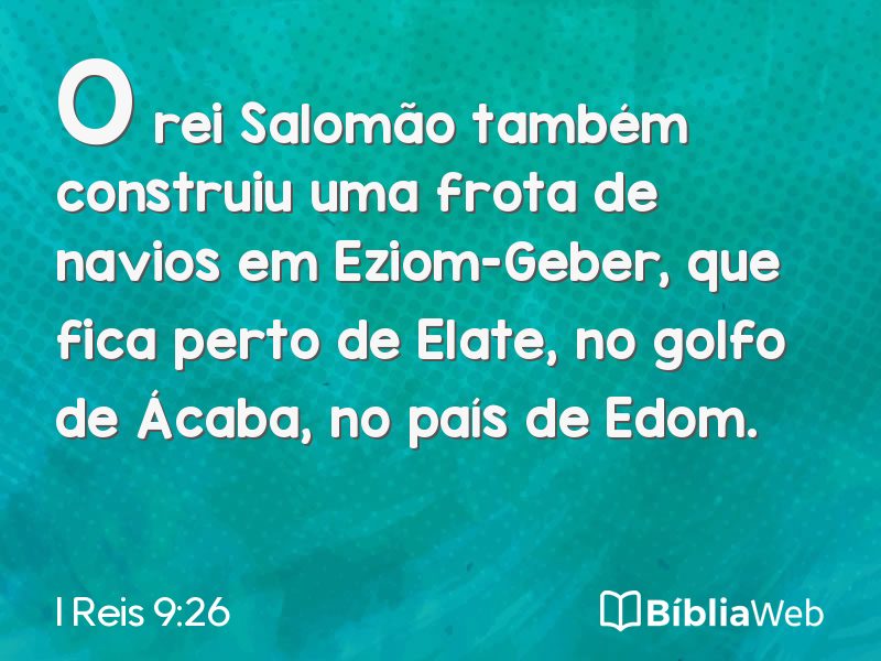 I Reis 9:26 em imagem para compartilhar