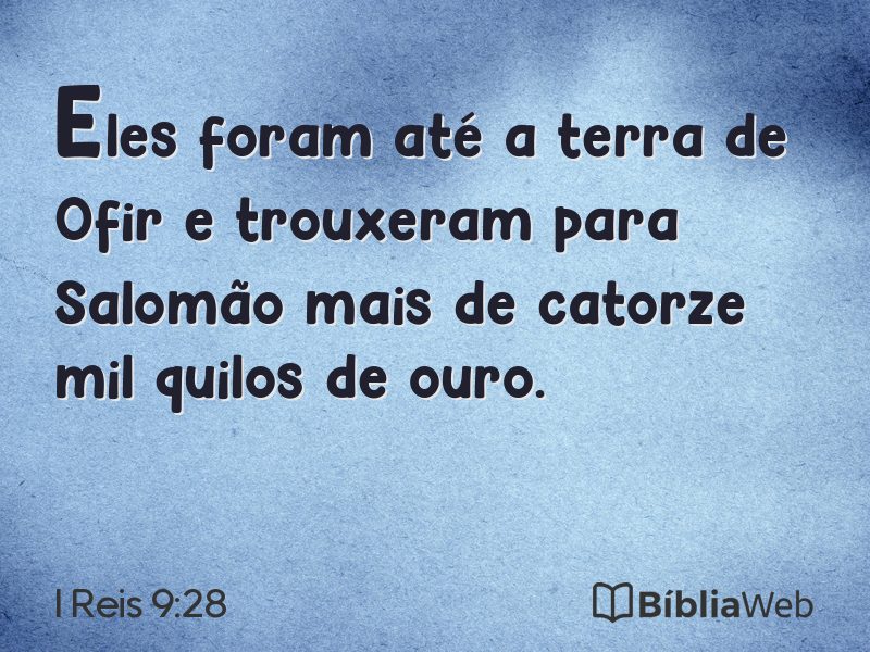 I Reis 9:28 em imagem para compartilhar