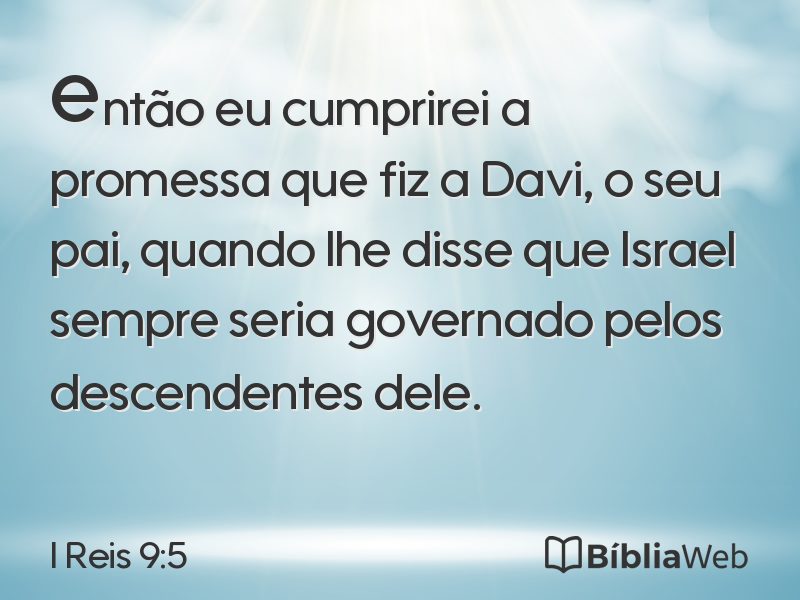 I Reis 9:5 em imagem para compartilhar