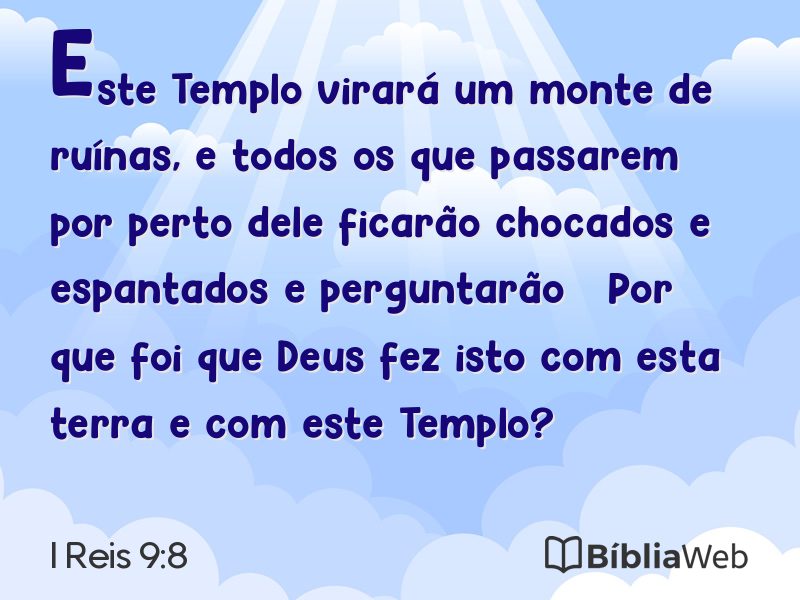 I Reis 9:8 em imagem para compartilhar