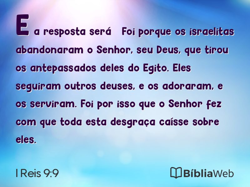 I Reis 9:9 em imagem para compartilhar