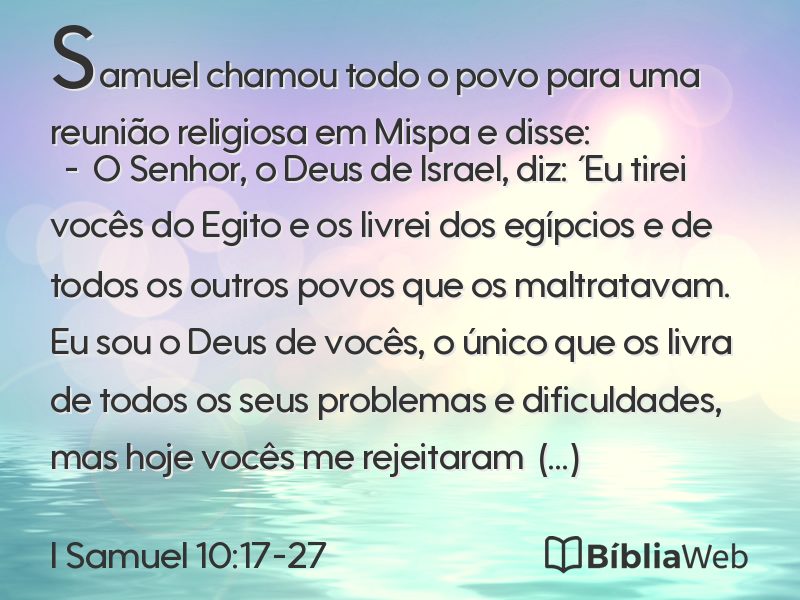 I Samuel 10:17-27 em imagem para compartilhar