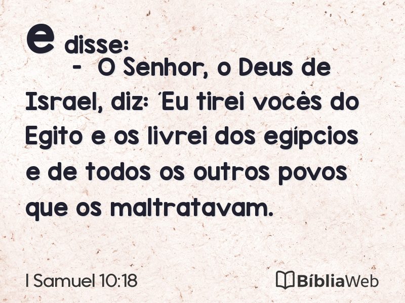 I Samuel 10:18 em imagem para compartilhar